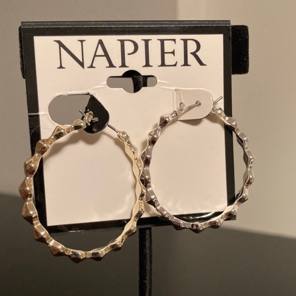 Napier Silver Hoop Earrings